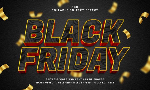 Black Friday 3D Editable Text Effect for Bold Designs