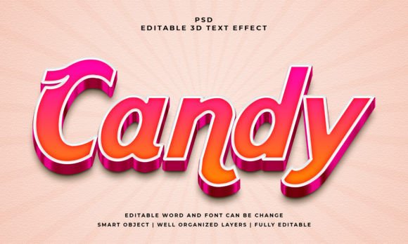 Create Stunning 3D Text with Candy Editable Psd Effect