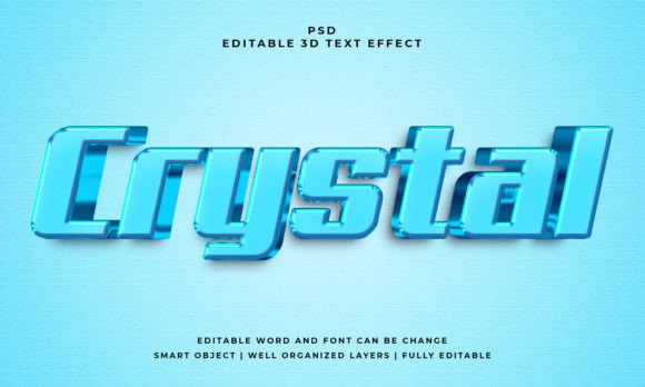 Crystal 3D Editable PSD Text Effect: Elevate Your Designs