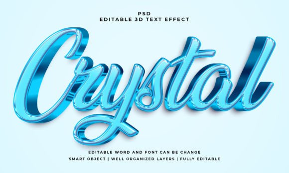 Crystal 3D Editable Text Effect: Dynamic Typography