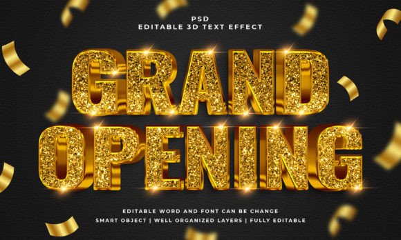 Grand Opening 3d PSD Text Effect: Elevate Your Designs