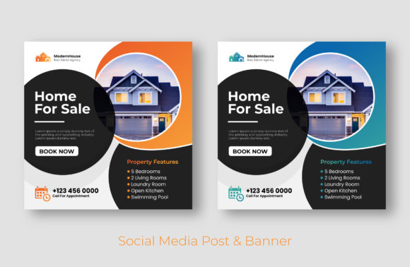 Professional Real Estate Social Media Post Banner Design