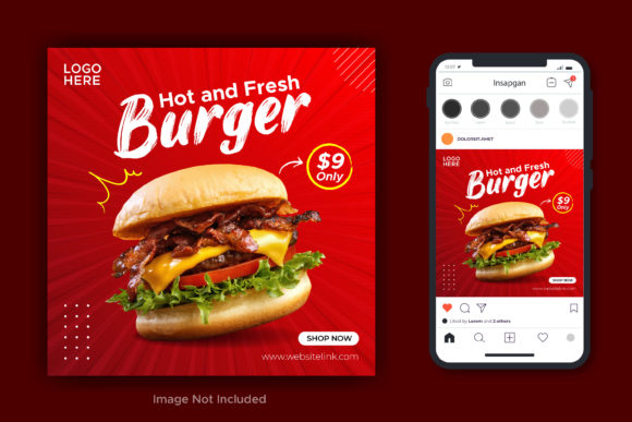 Stunning Food Social Media Post Banner Template