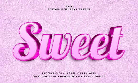 Sweet 3D Editable Text Effect for Dynamic Designs